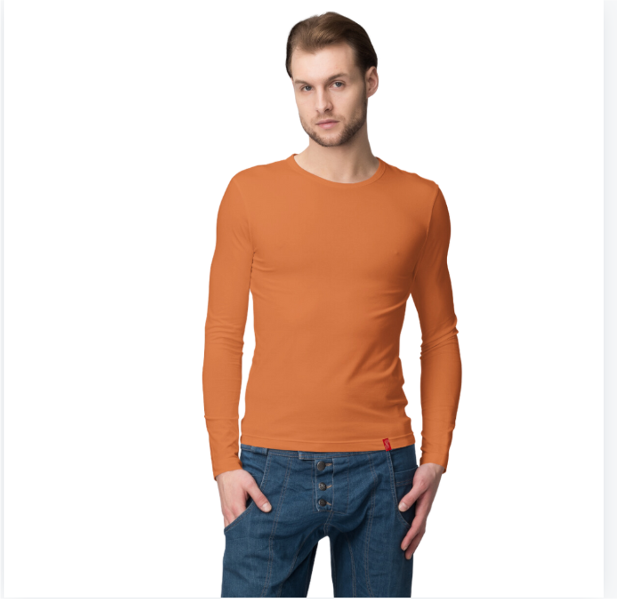 manga larga slim fit Naranja 