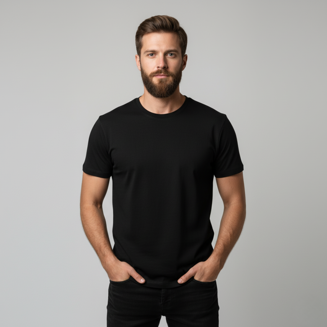 Playera Algodon Caballero Cuello Redondo