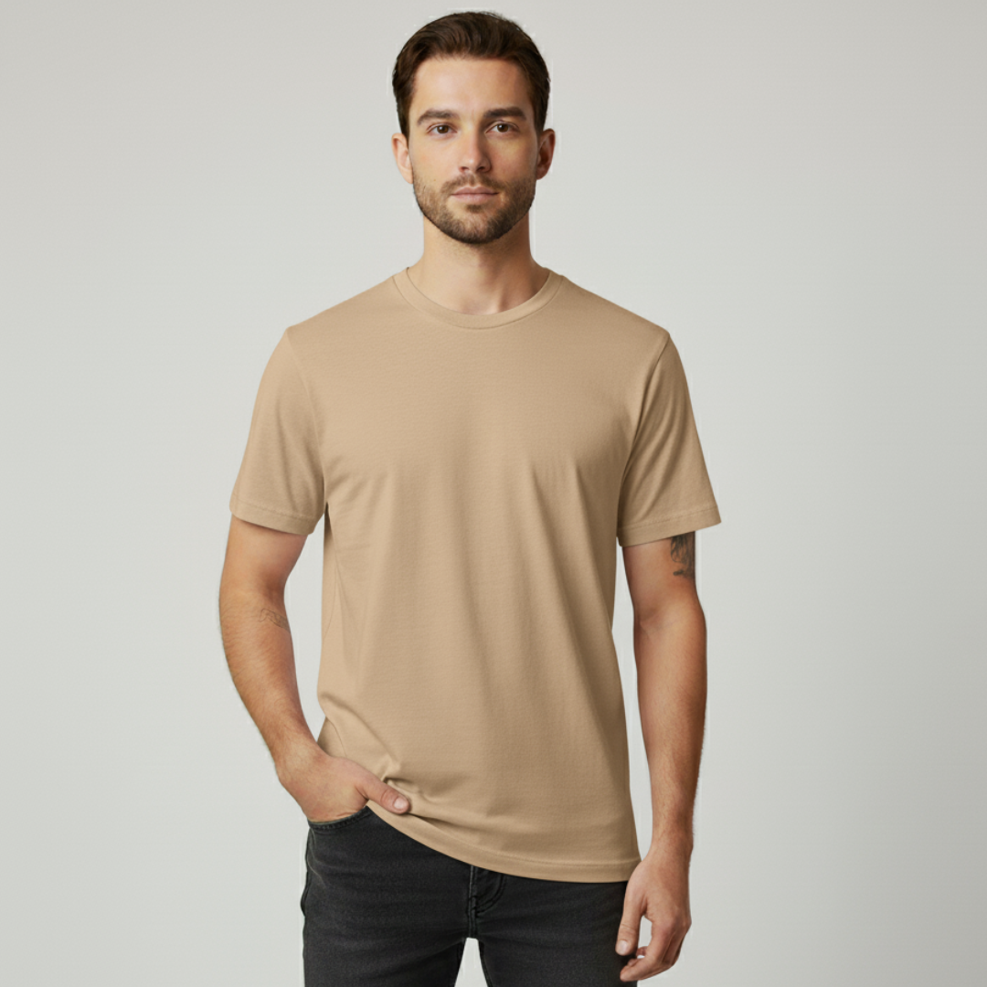 Playera Algodon Caballero Cuello Redondo